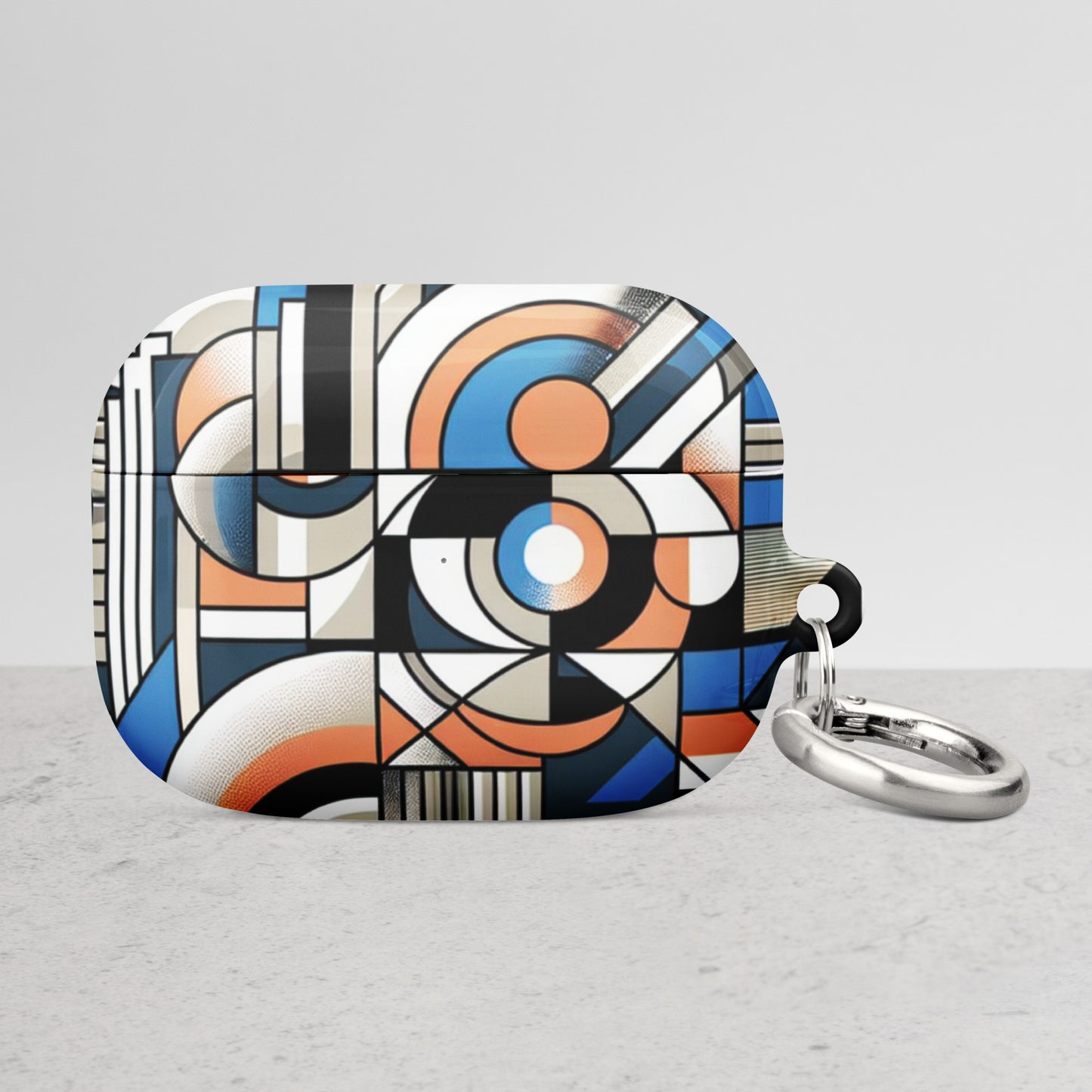 Geometric Art AirPods® Case | Impact-Resistant Polycarbonate | Metal Carabiner | Scratch & Drop Protection - BrushstrokesOfCode