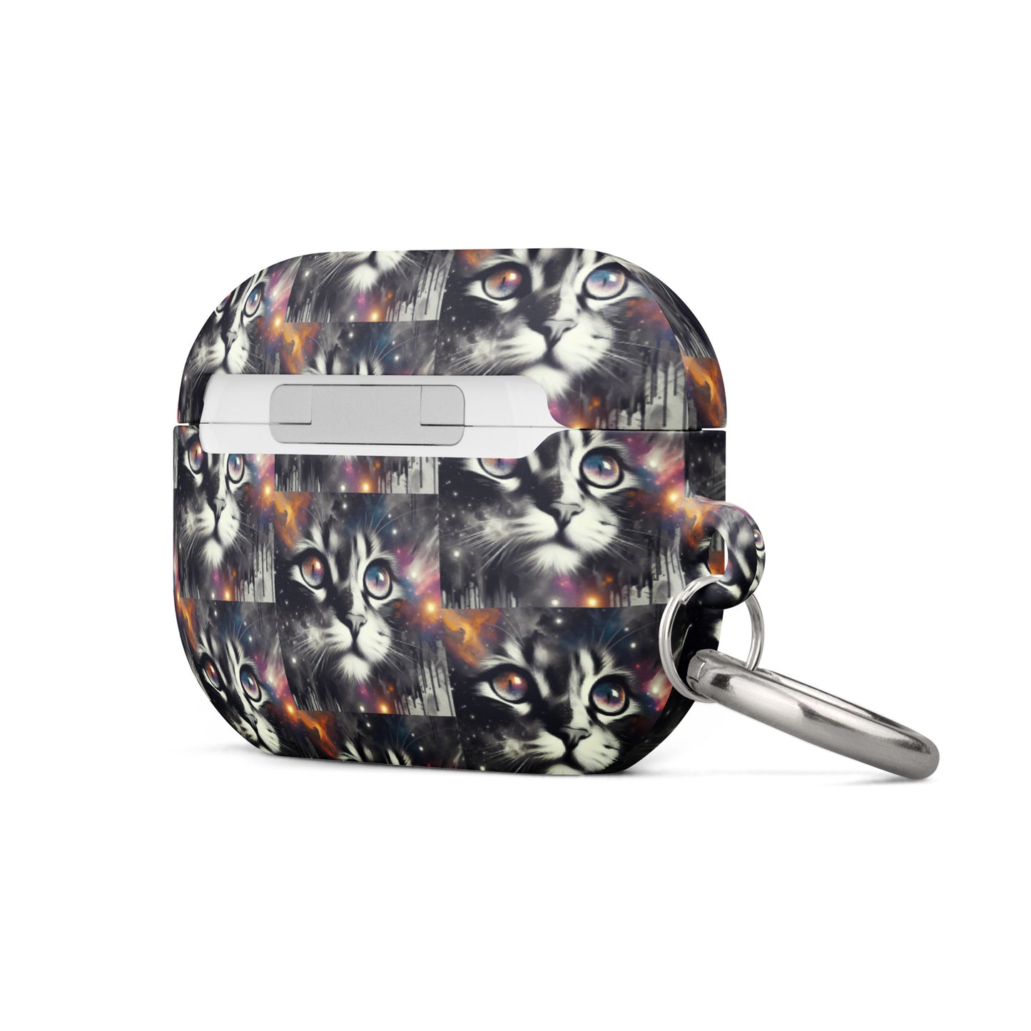 Galactic Cat AirPods® Case | Impact-Resistant Polycarbonate | Metal Carabiner | Scratch & Drop Protection - BrushstrokesOfCode