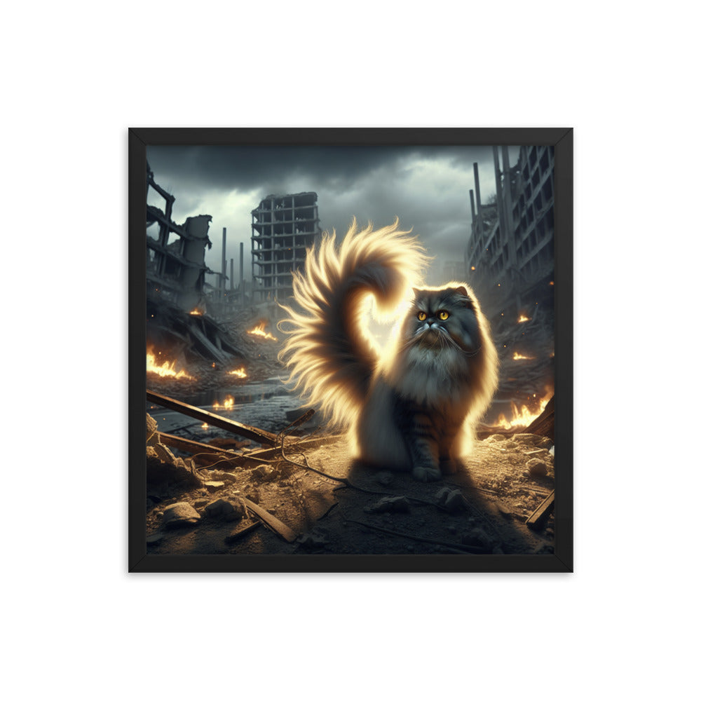Mystical Cat Framed Poster | Thick Matte Paper | Eco-Friendly Wood Frame | Durable & Lightweight - BrushstrokesOfCode