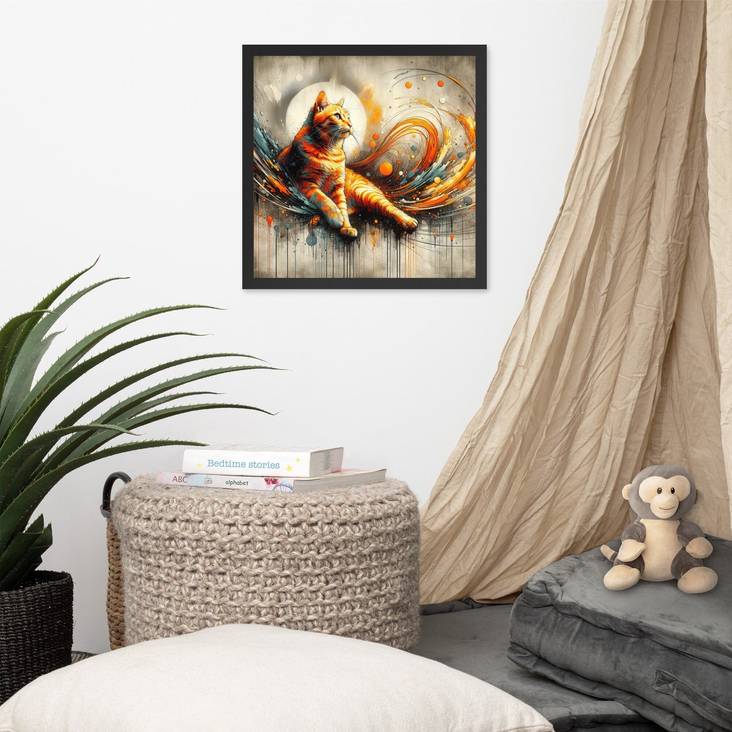 Framed Cat Poster | Thick Matte Paper | Eco-Friendly Ayous Wood Frame | Lightweight & Durable