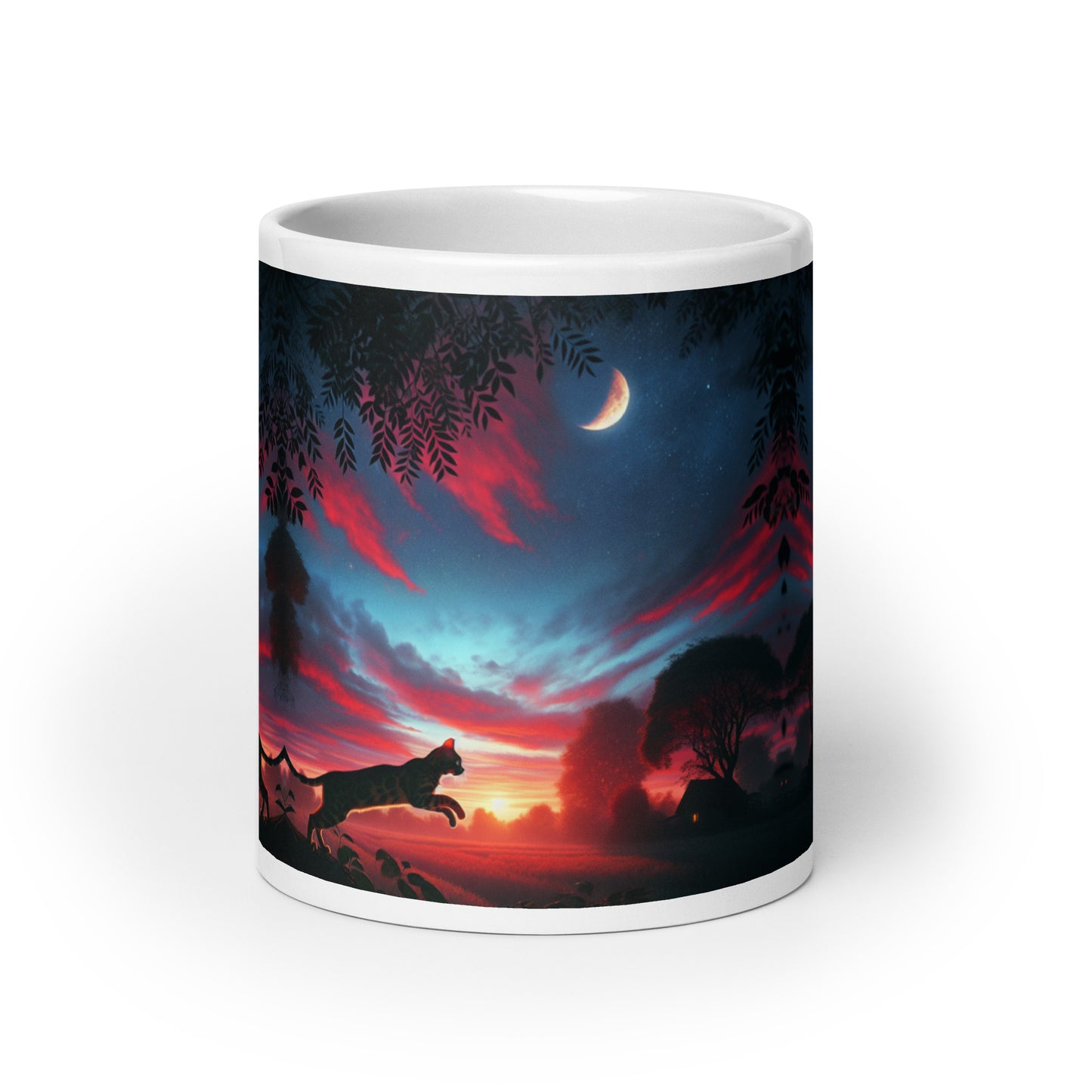 Sunset Cat Mug | Ceramic Coffee Mug | Dishwasher & Microwave Safe | Vivid Print | 11 oz, 15 oz, 20 oz