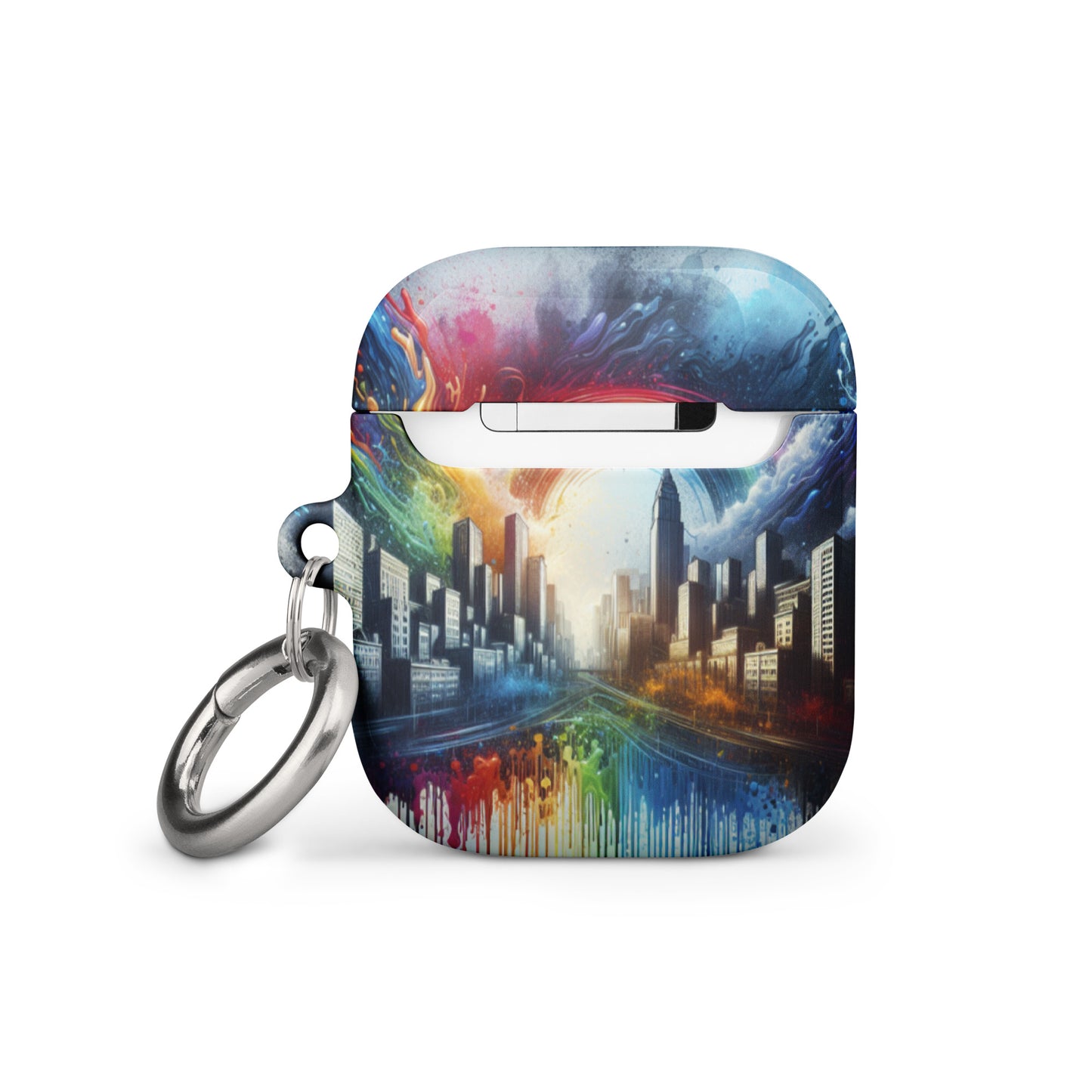Rainbow City AirPods® Case | Premium Impact Protection | Metal Carabiner | Scratch & Drop Proof - BrushstrokesOfCode