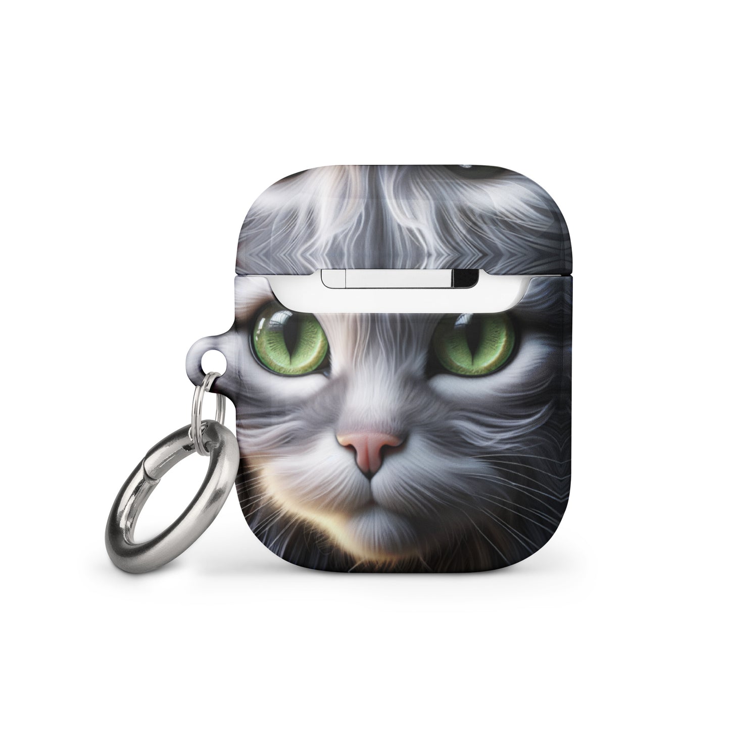 Cat Eyes AirPods® Case | Impact-Absorbing Polycarbonate | Metal Carabiner | Scratch & Drop Protection