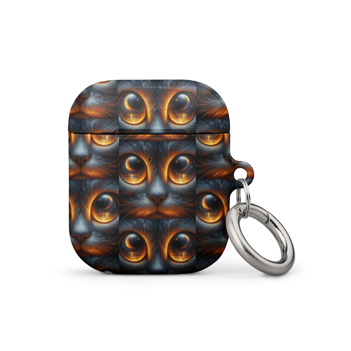 Cat Eyes AirPods® Case | Impact-Absorbing Polycarbonate | Metal Carabiner | Scratch & Drop Protection - BrushstrokesOfCode