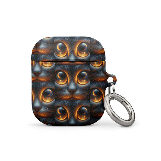 Cat Eyes AirPods® Case | Impact-Absorbing Polycarbonate | Metal Carabiner | Scratch & Drop Protection - BrushstrokesOfCode