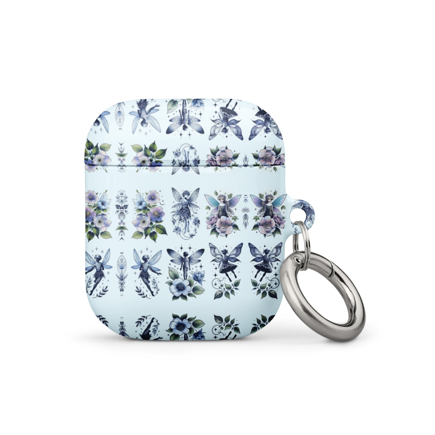 Floral Butterfly AirPods® Case | Impact-Resistant Polycarbonate | Metal Carabiner | Scratch & Drop Protection - BrushstrokesOfCode