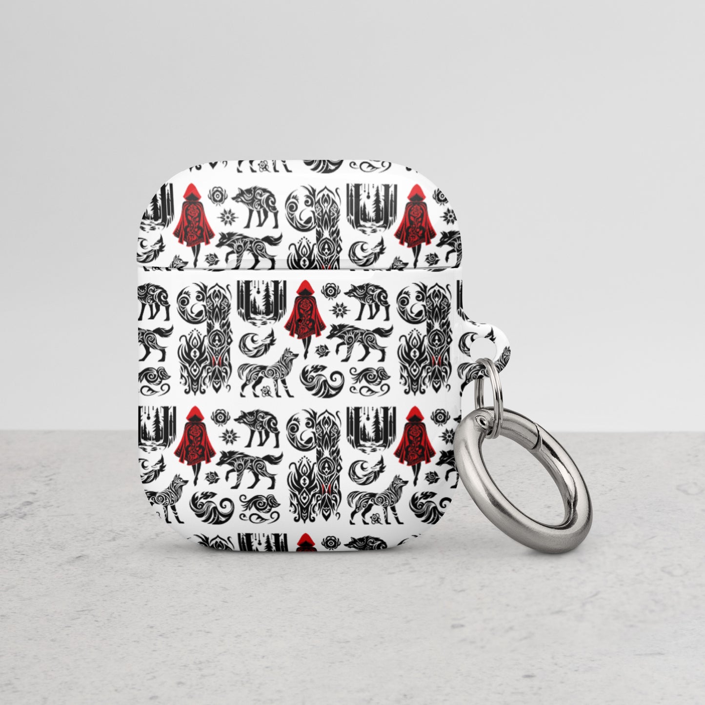 Red Riding Hood AirPods® Case | Impact-Resistant Polycarbonate | Metal Carabiner | Scratch & Drop Protection - BrushstrokesOfCode
