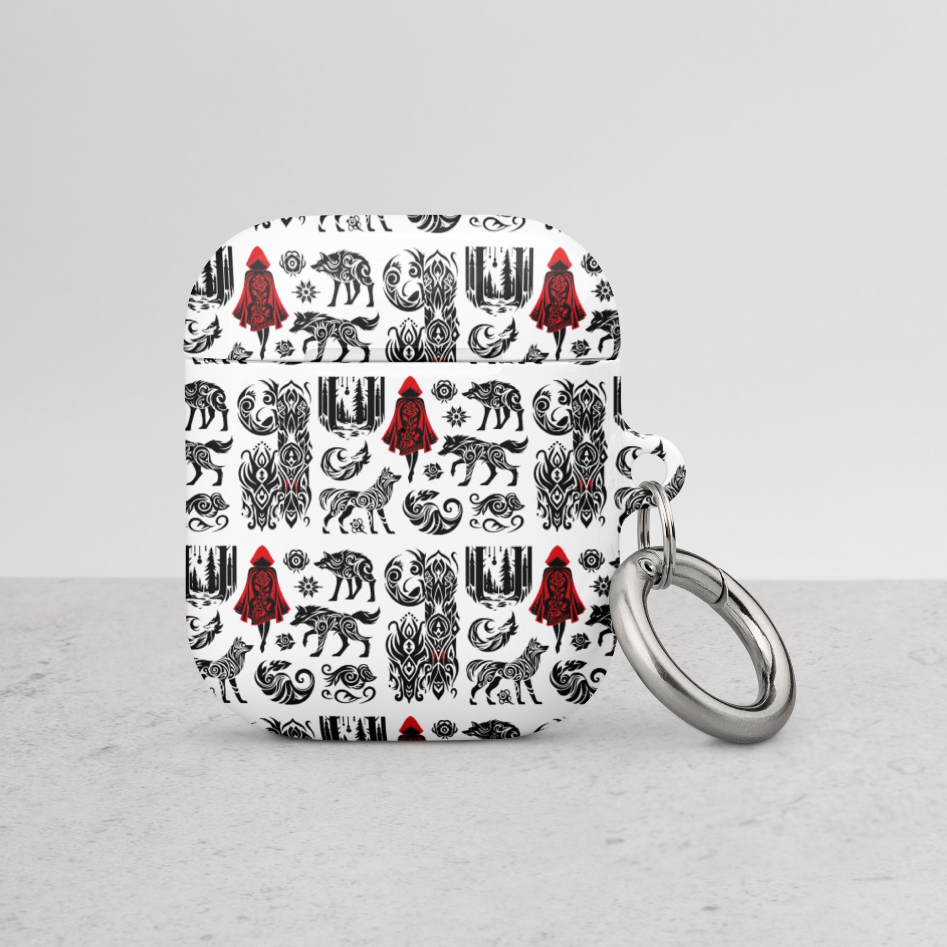 Red Riding Hood AirPods® Case | Impact-Resistant Polycarbonate | Metal Carabiner | Scratch & Drop Protection - BrushstrokesOfCode