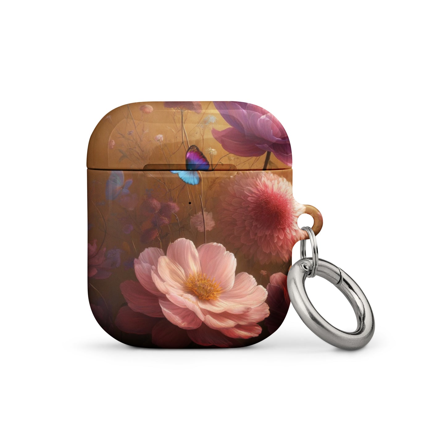 Botanical Butterfly AirPods® Case | Impact-Resistant Polycarbonate | Metal Carabiner | Scratch & Drop Protection - BrushstrokesOfCode