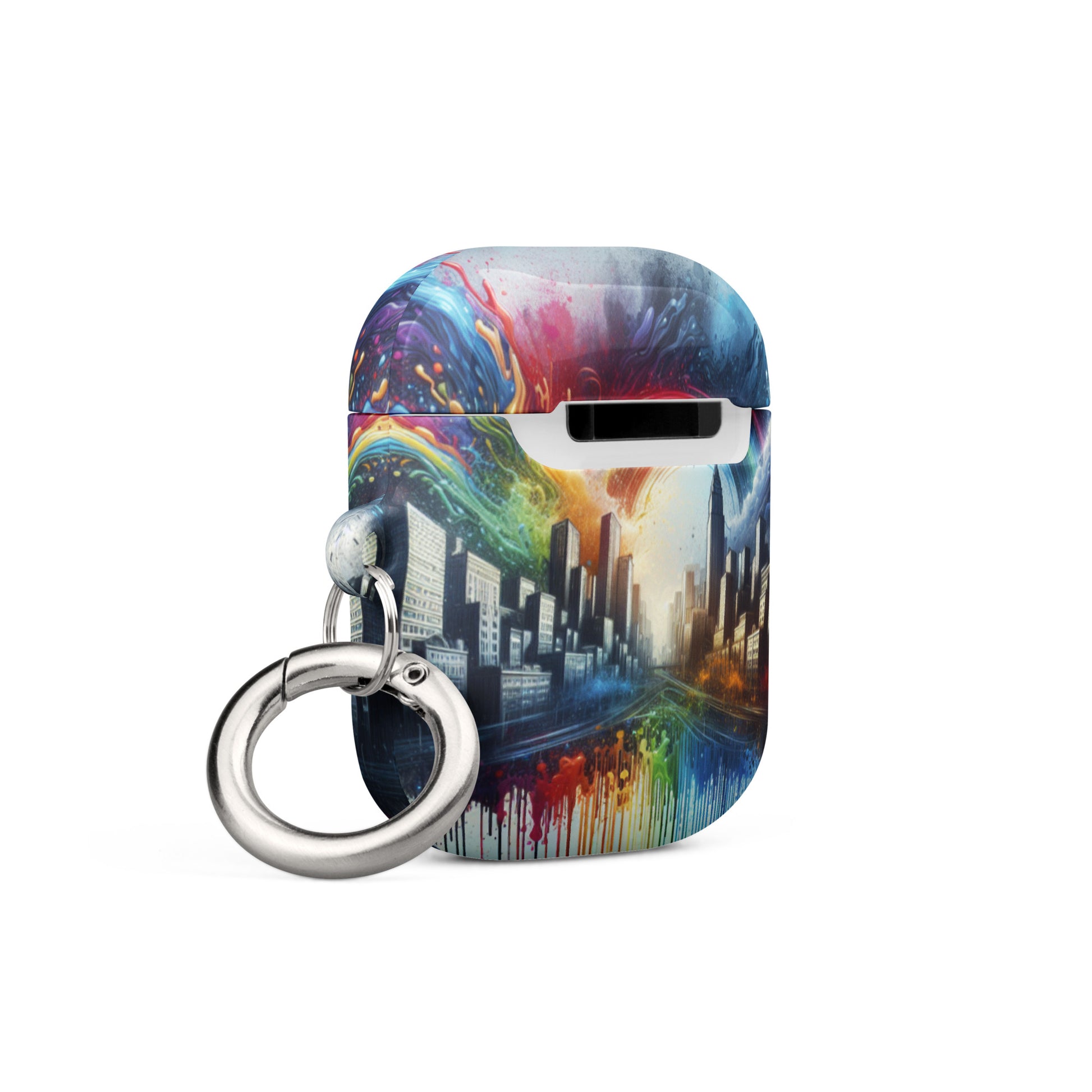 Rainbow City AirPods® Case | Premium Impact Protection | Metal Carabiner | Scratch & Drop Proof - BrushstrokesOfCode