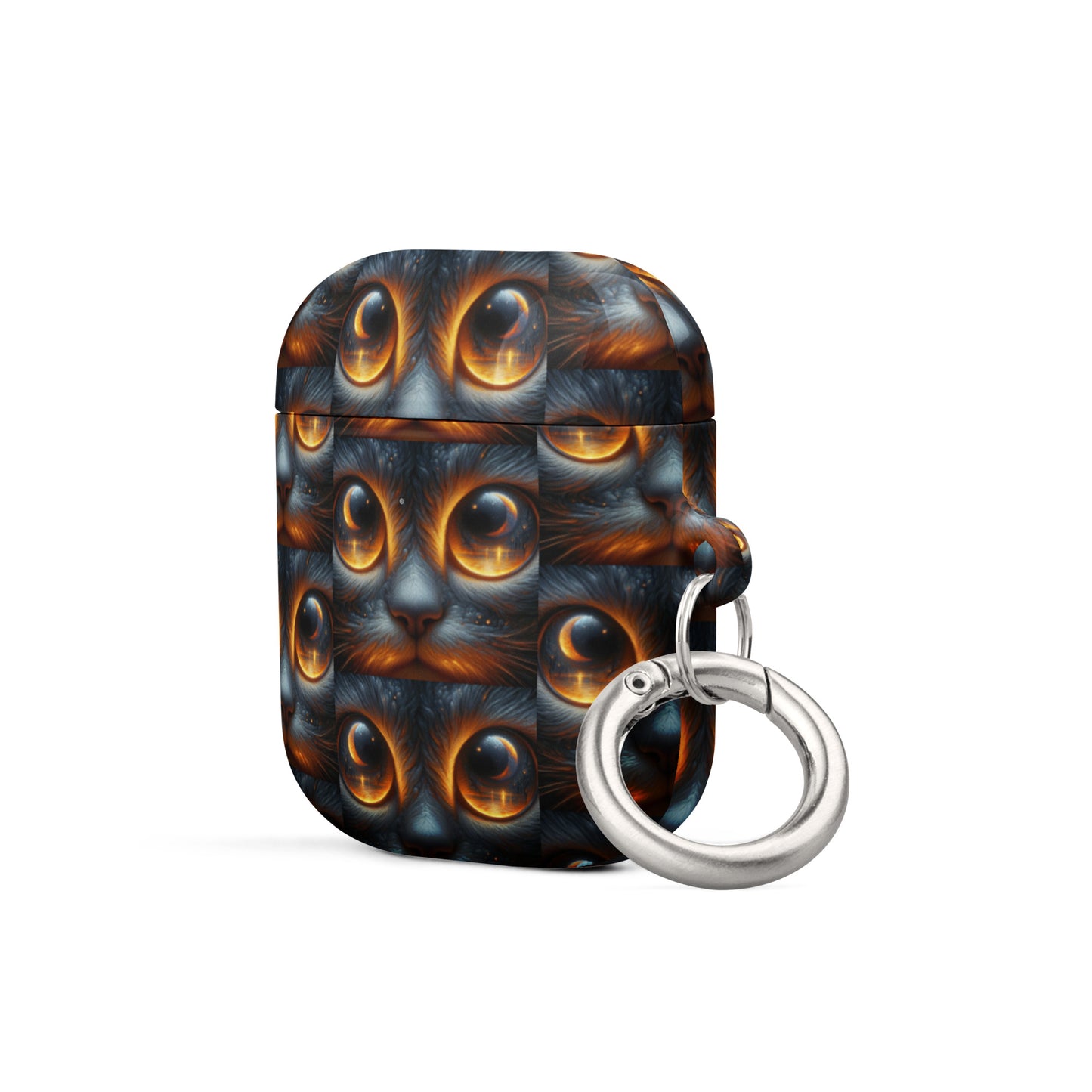 Cat Eyes AirPods® Case | Impact-Absorbing Polycarbonate | Metal Carabiner | Scratch & Drop Protection - BrushstrokesOfCode