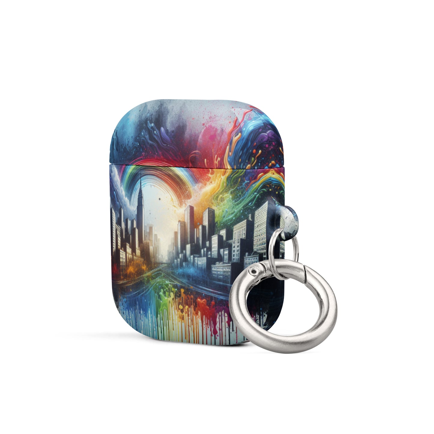 Rainbow City AirPods® Case | Premium Impact Protection | Metal Carabiner | Scratch & Drop Proof - BrushstrokesOfCode