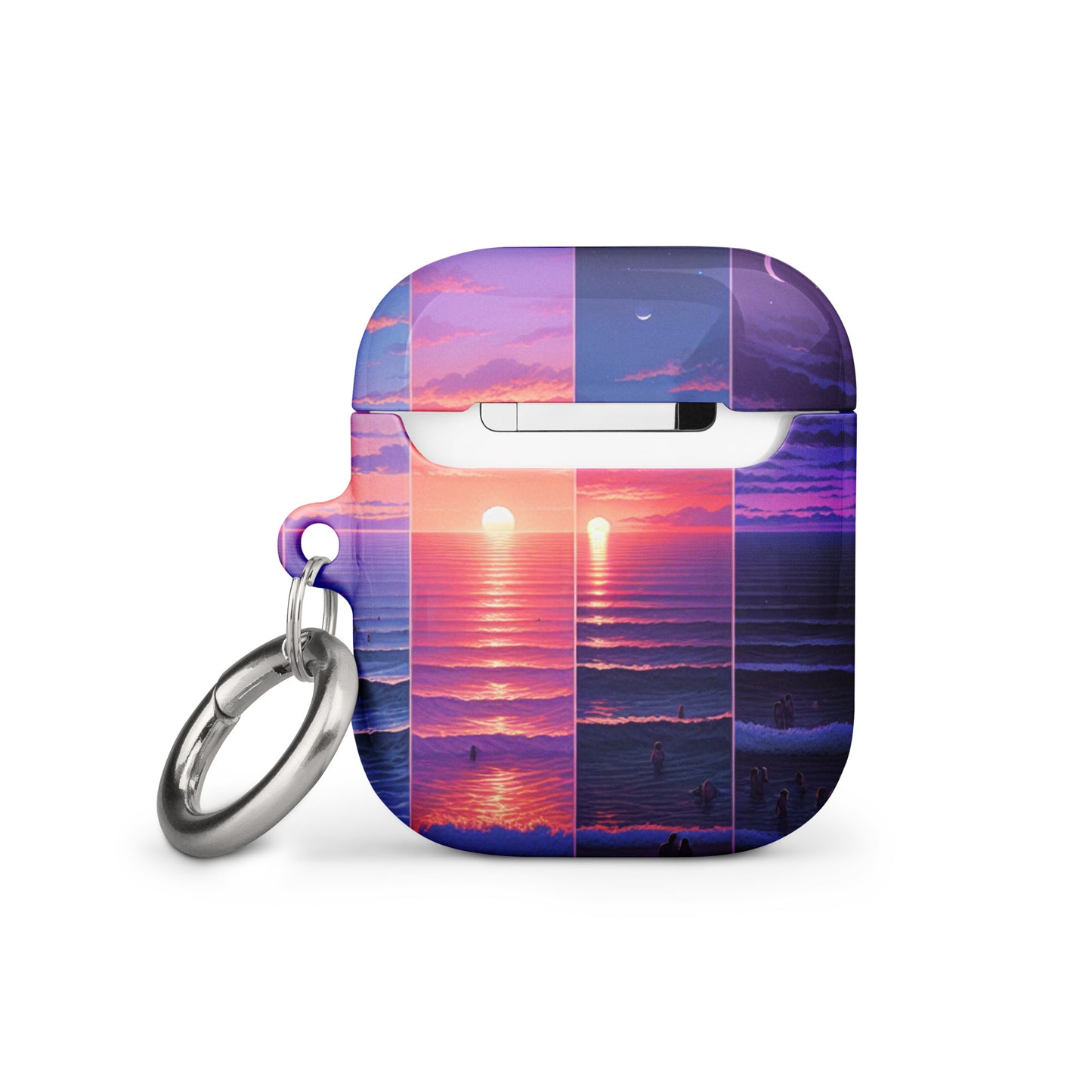 Stunning Sunset AirPods® Case with Metal Carabiner - Impact-Resistant Cover - BrushstrokesOfCode