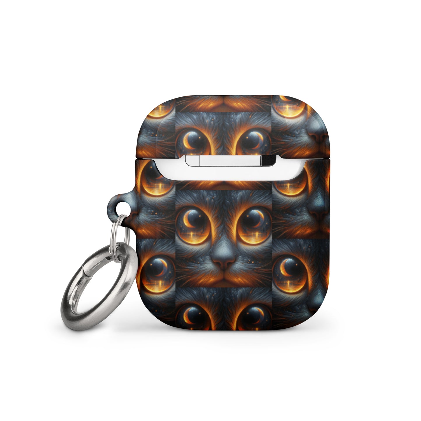 Cat Eyes AirPods® Case | Impact-Absorbing Polycarbonate | Metal Carabiner | Scratch & Drop Protection - BrushstrokesOfCode