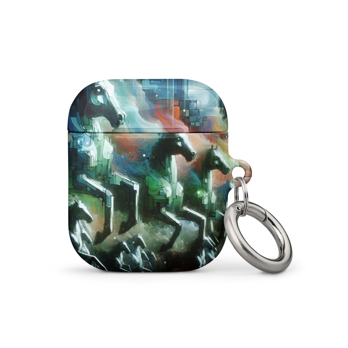 Mystical Horsemen AirPods® Case with Metal Carabiner - Durable & Impact-Resistant - BrushstrokesOfCode