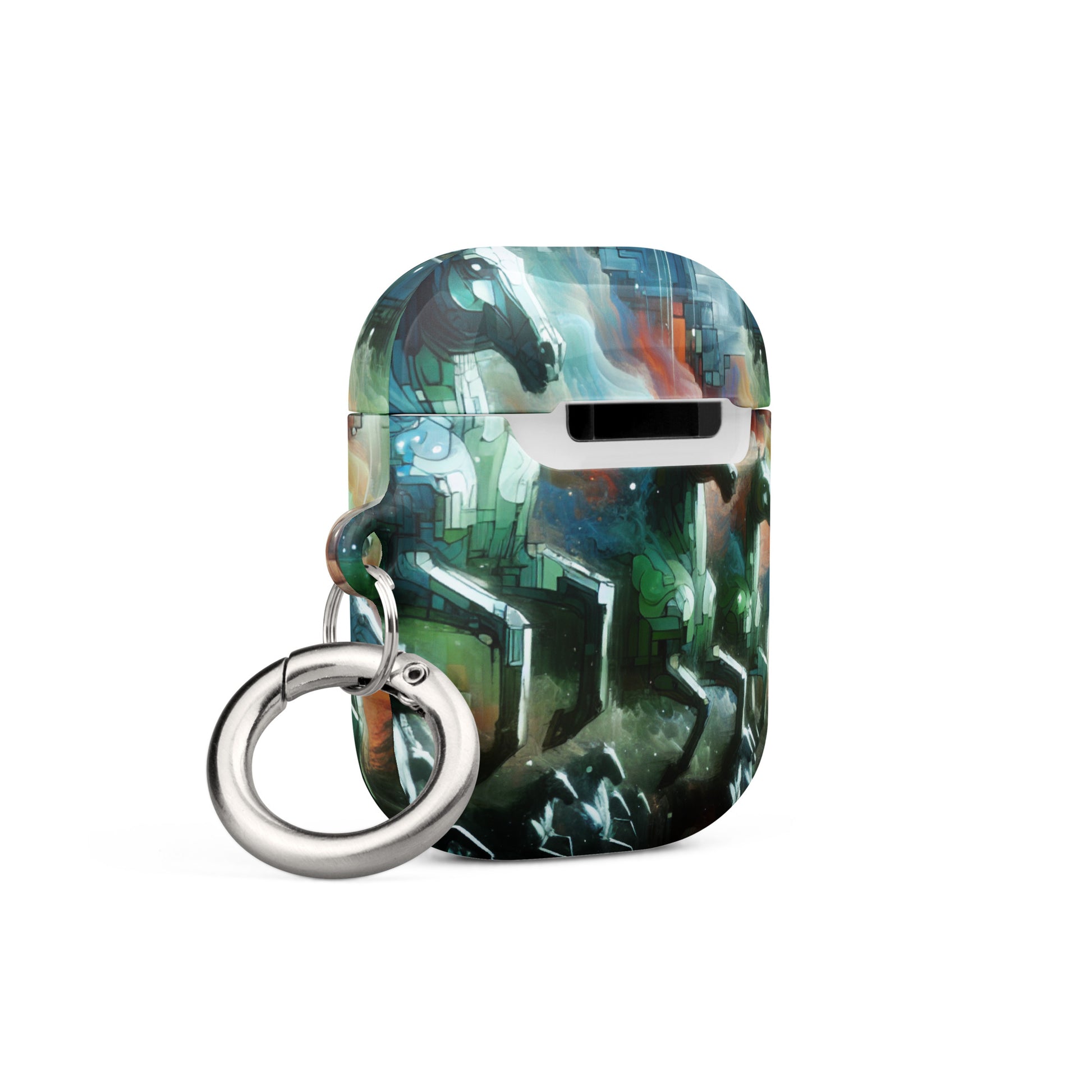 Mystical Horsemen AirPods® Case with Metal Carabiner - Durable & Impact-Resistant - BrushstrokesOfCode