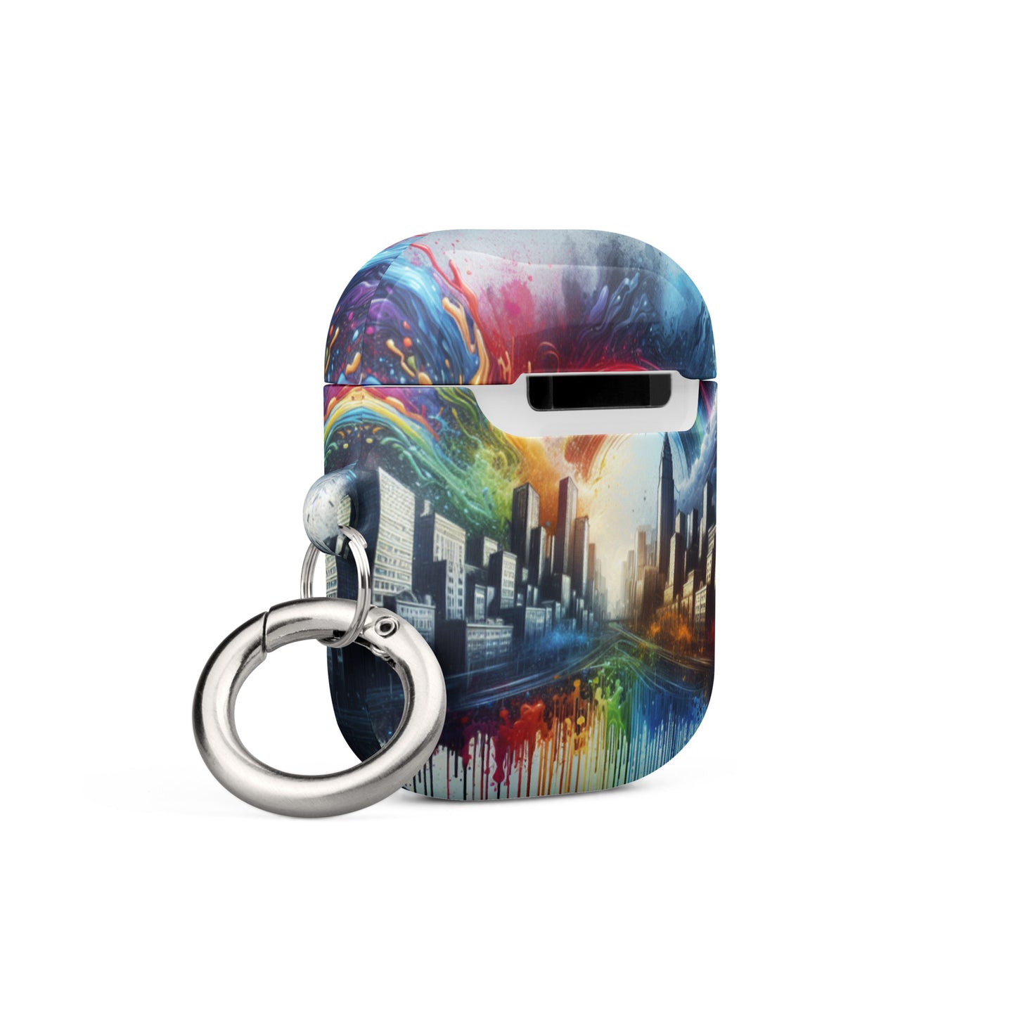 Rainbow City AirPods® Case | Premium Impact Protection | Metal Carabiner | Scratch & Drop Proof - BrushstrokesOfCode