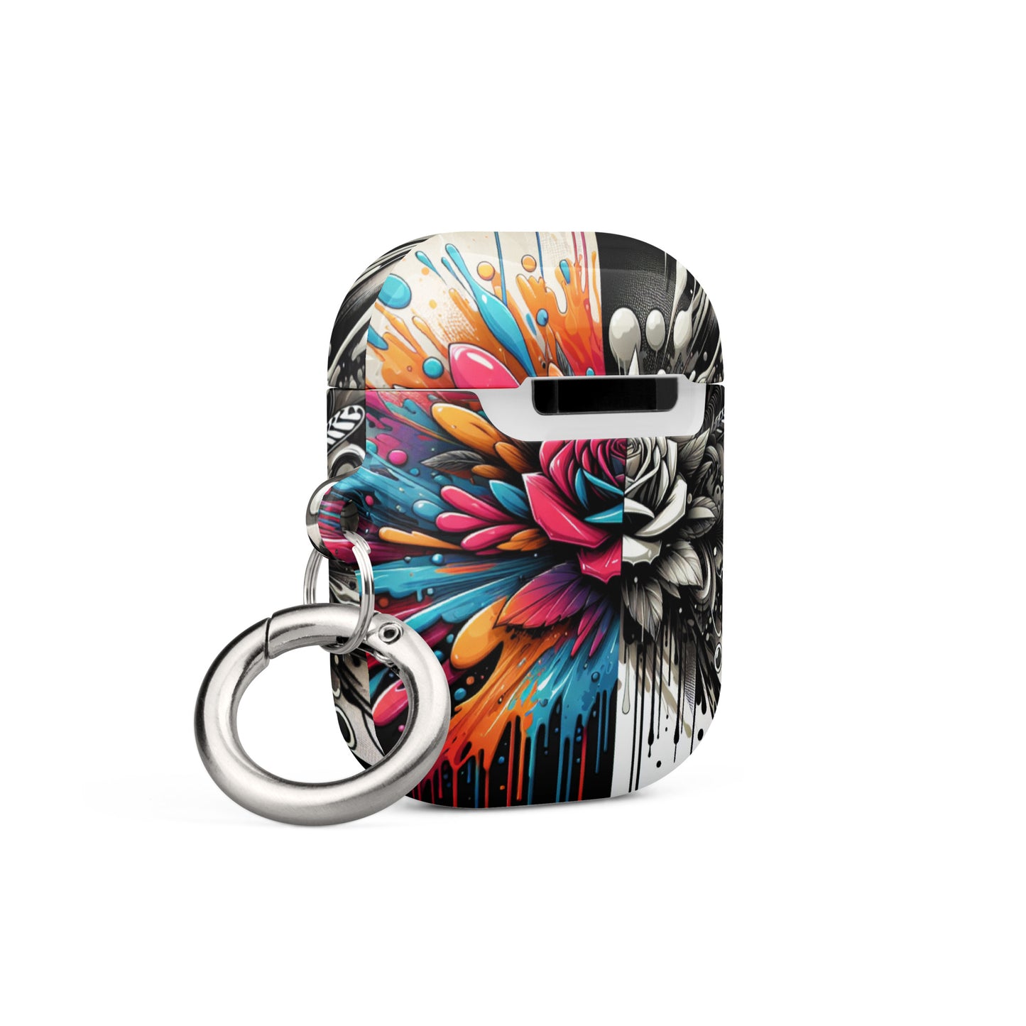 Artistic Rose AirPods® Case | Impact-Resistant Polycarbonate | Metal Carabiner | Scratch & Drop Protection - BrushstrokesOfCode