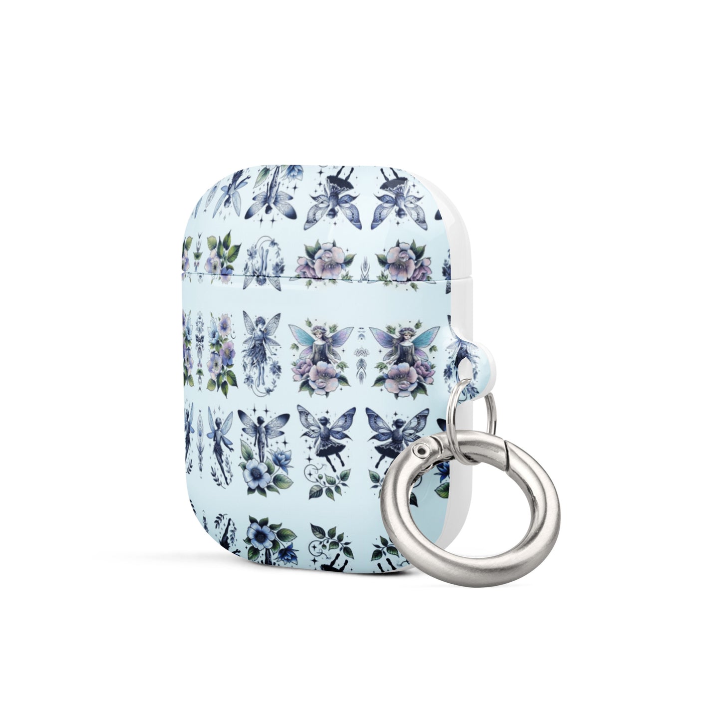 Floral Butterfly AirPods® Case | Impact-Resistant Polycarbonate | Metal Carabiner | Scratch & Drop Protection - BrushstrokesOfCode