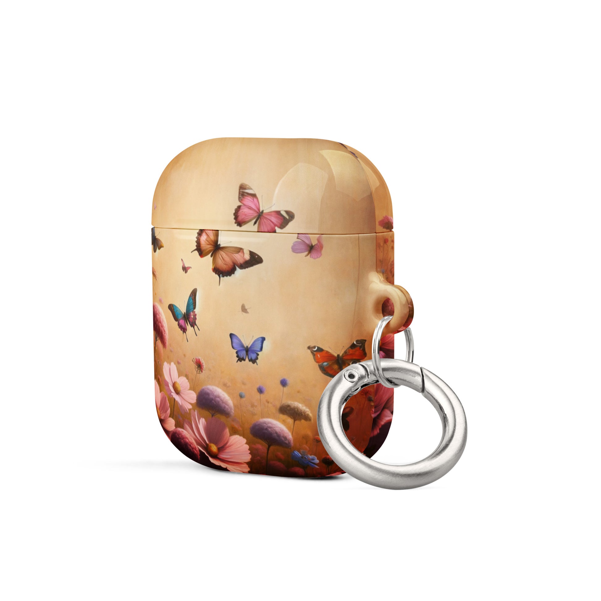 Butterfly Garden AirPods® Case | Impact-Resistant Polycarbonate | Metal Carabiner | Scratch & Drop Protection - BrushstrokesOfCode