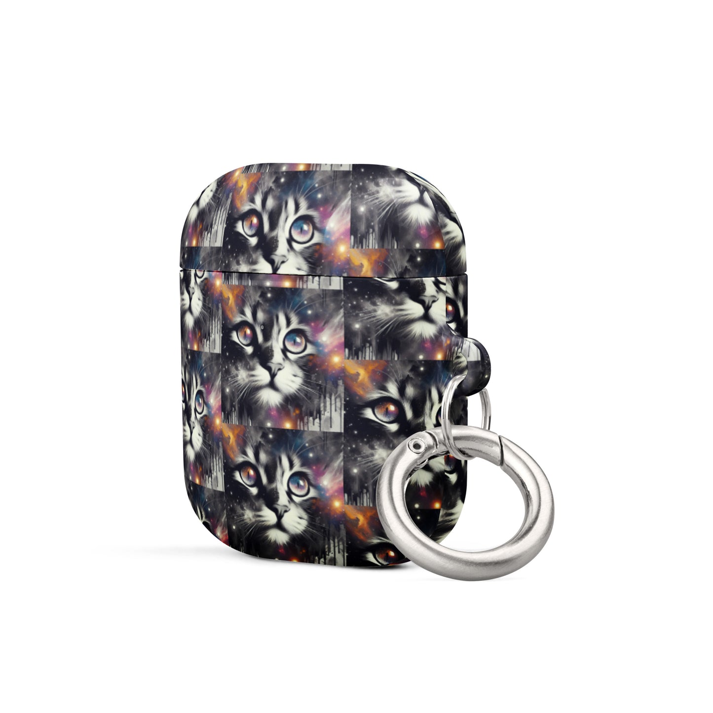 Galactic Cat AirPods® Case | Impact-Resistant Polycarbonate | Metal Carabiner | Scratch & Drop Protection - BrushstrokesOfCode