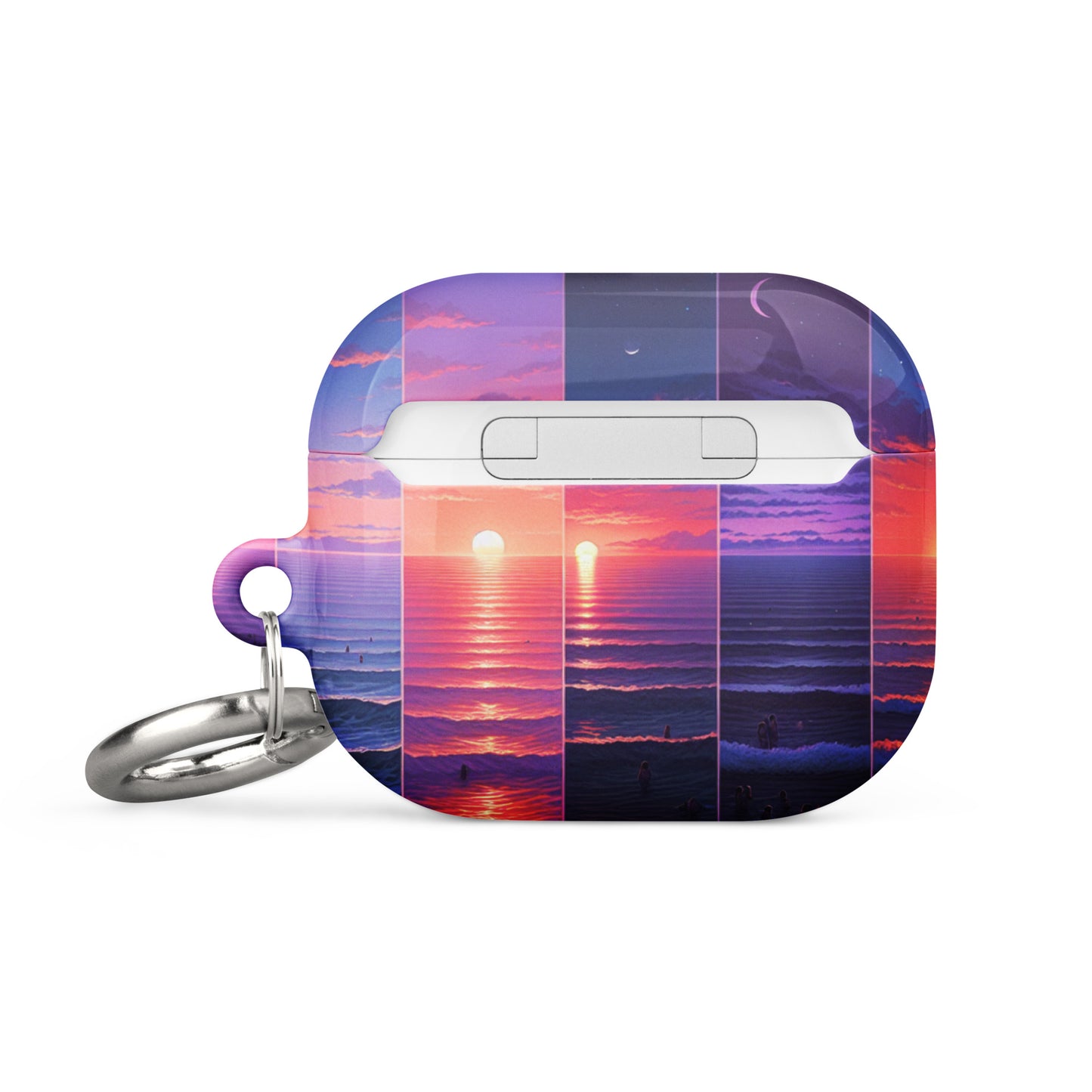 Stunning Sunset AirPods® Case with Metal Carabiner - Impact-Resistant Cover - BrushstrokesOfCode