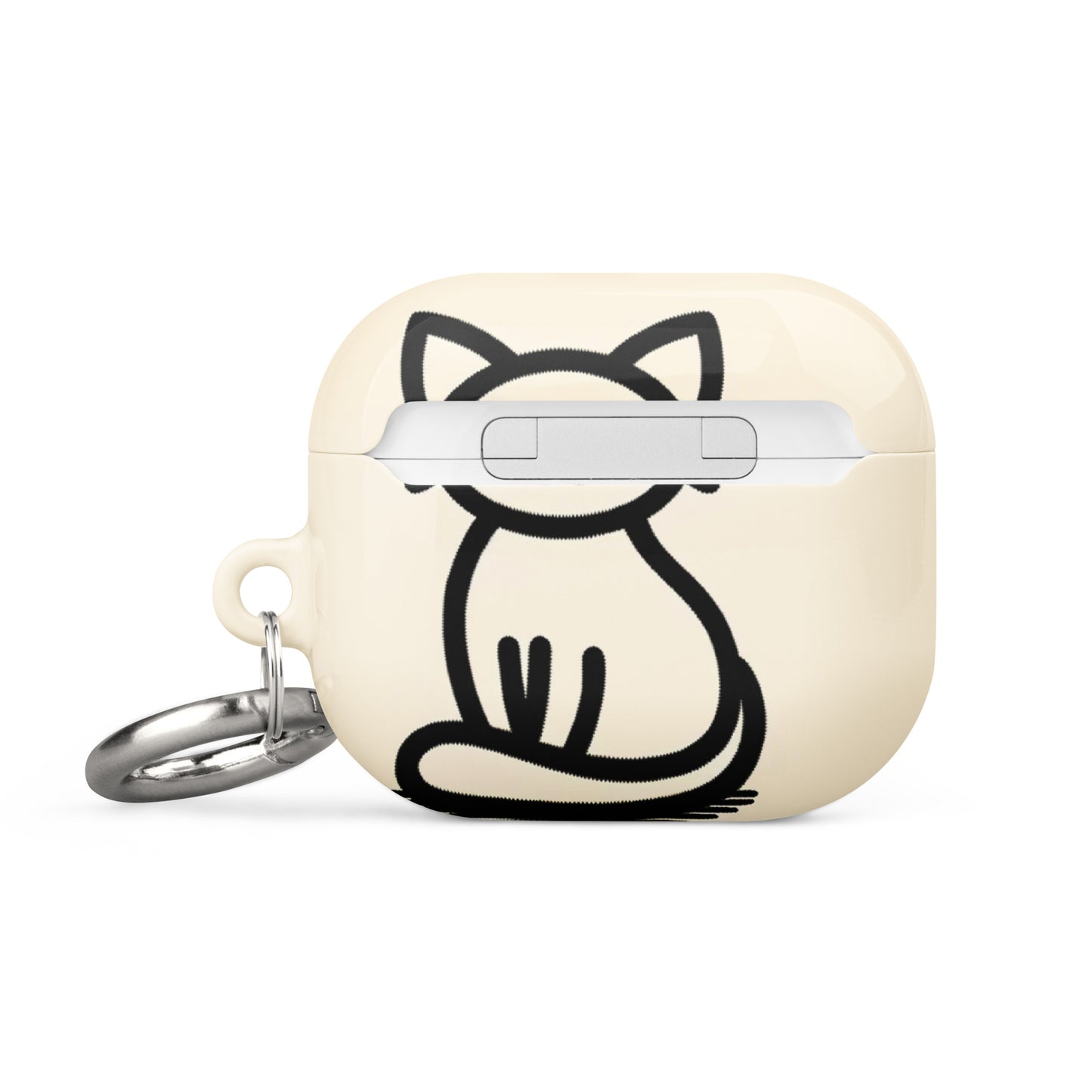 Adorable Cat AirPods® Case with Metal Carabiner - Durable & Impact-Resistant - BrushstrokesOfCode
