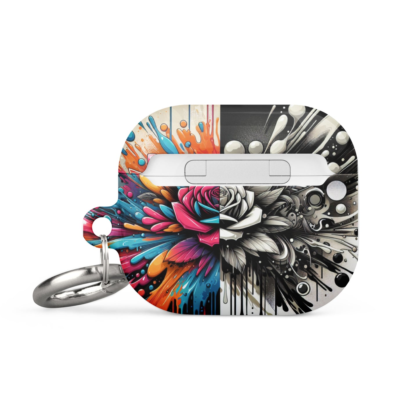 Artistic Rose AirPods® Case | Impact-Resistant Polycarbonate | Metal Carabiner | Scratch & Drop Protection - BrushstrokesOfCode