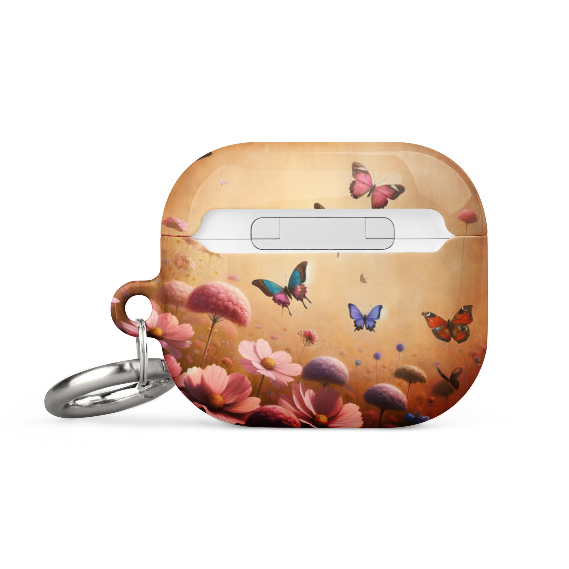 Butterfly Garden AirPods® Case | Impact-Resistant Polycarbonate | Metal Carabiner | Scratch & Drop Protection - BrushstrokesOfCode