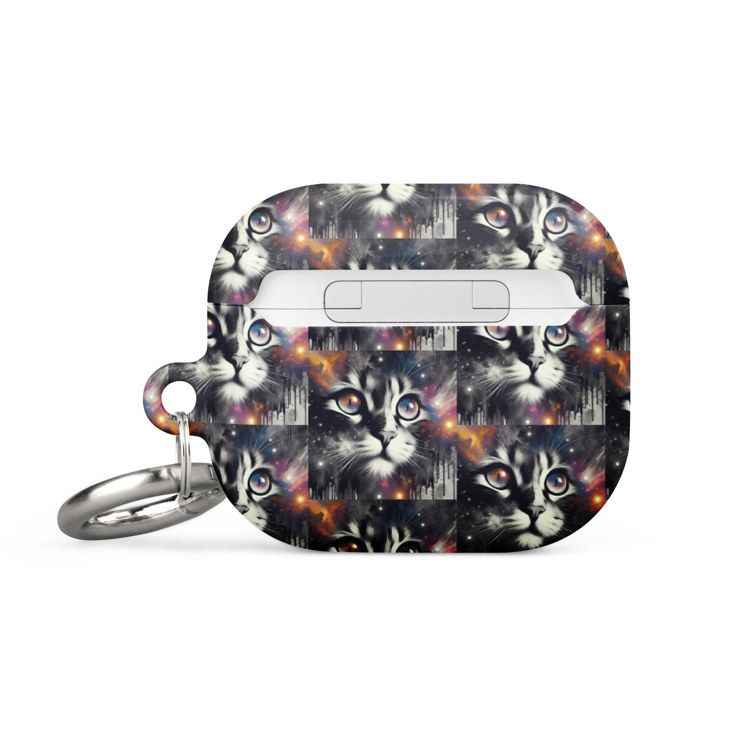 Galactic Cat AirPods® Case | Impact-Resistant Polycarbonate | Metal Carabiner | Scratch & Drop Protection - BrushstrokesOfCode