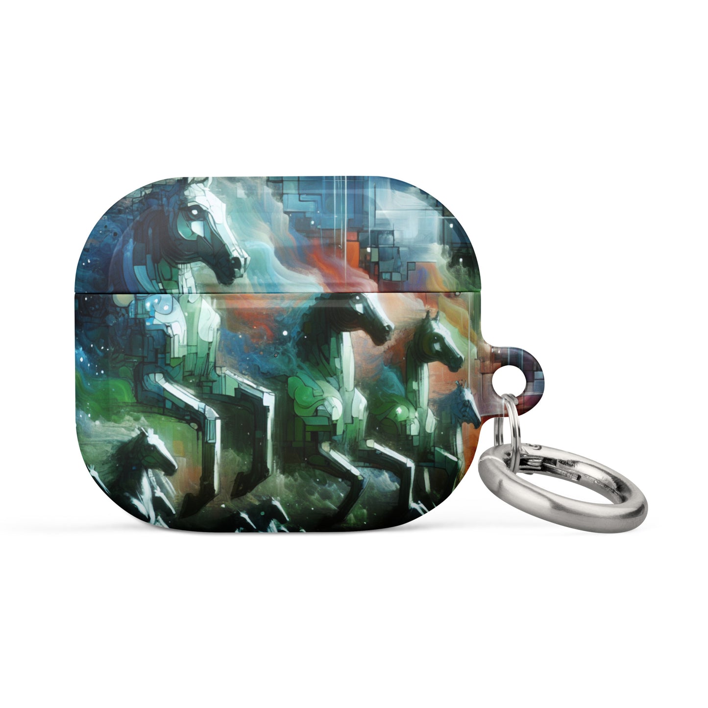Mystical Horsemen AirPods® Case with Metal Carabiner - Durable & Impact-Resistant - BrushstrokesOfCode
