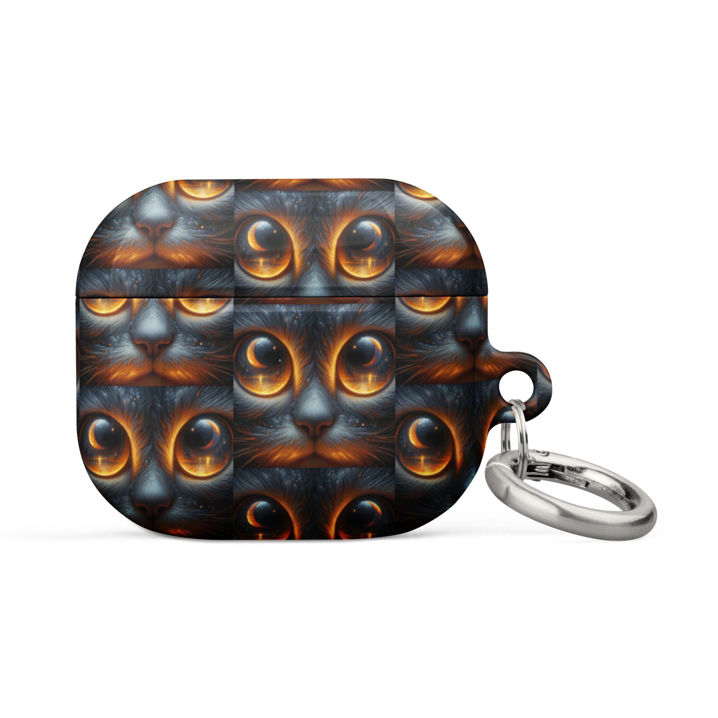 Cat Eyes AirPods® Case | Impact-Absorbing Polycarbonate | Metal Carabiner | Scratch & Drop Protection - BrushstrokesOfCode