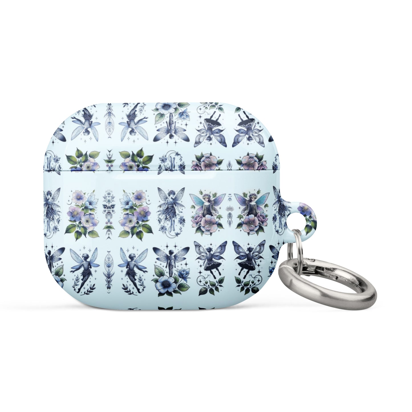 Floral Butterfly AirPods® Case | Impact-Resistant Polycarbonate | Metal Carabiner | Scratch & Drop Protection - BrushstrokesOfCode