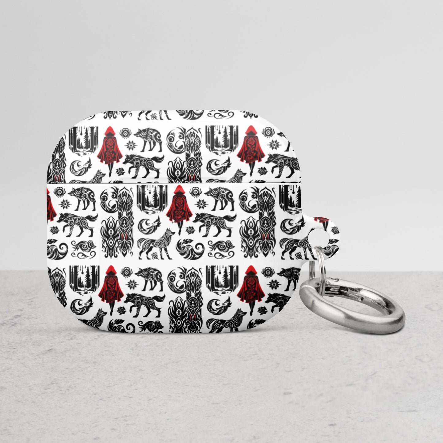 Red Riding Hood AirPods® Case | Impact-Resistant Polycarbonate | Metal Carabiner | Scratch & Drop Protection - BrushstrokesOfCode