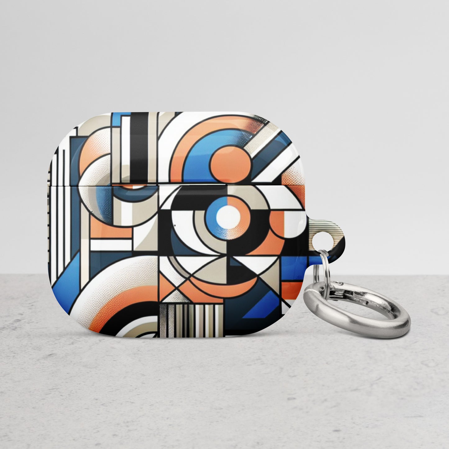 Geometric Art AirPods® Case | Impact-Resistant Polycarbonate | Metal Carabiner | Scratch & Drop Protection - BrushstrokesOfCode