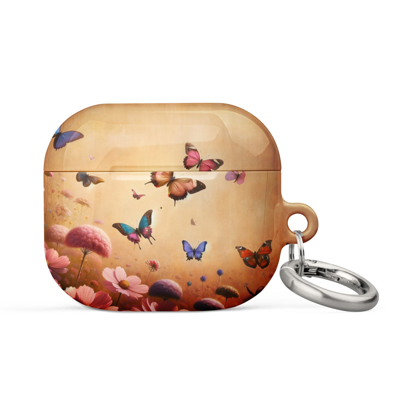 Butterfly Garden AirPods® Case | Impact-Resistant Polycarbonate | Metal Carabiner | Scratch & Drop Protection - BrushstrokesOfCode