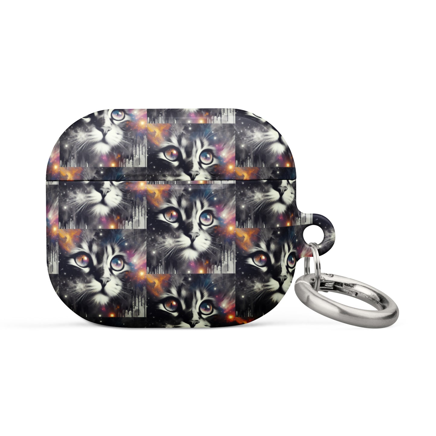 Galactic Cat AirPods® Case | Impact-Resistant Polycarbonate | Metal Carabiner | Scratch & Drop Protection - BrushstrokesOfCode