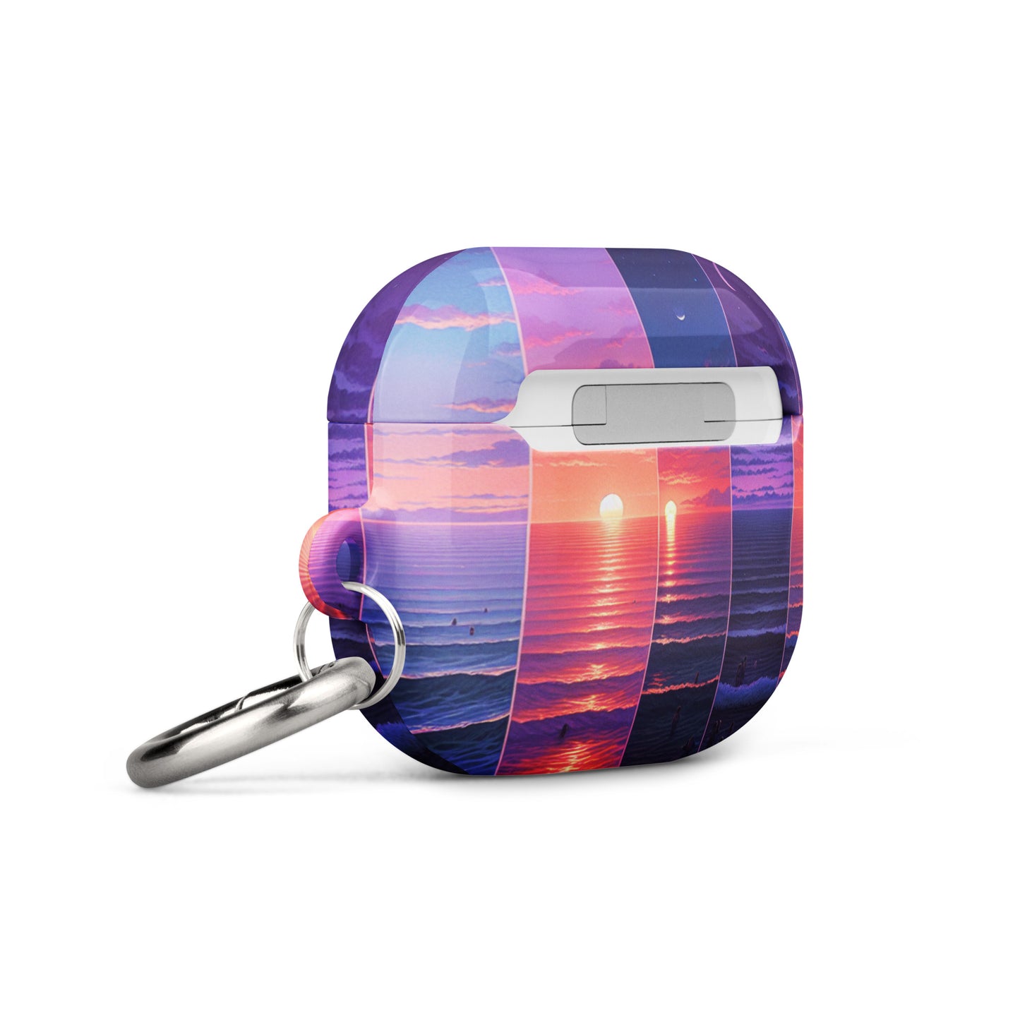 Stunning Sunset AirPods® Case with Metal Carabiner - Impact-Resistant Cover - BrushstrokesOfCode