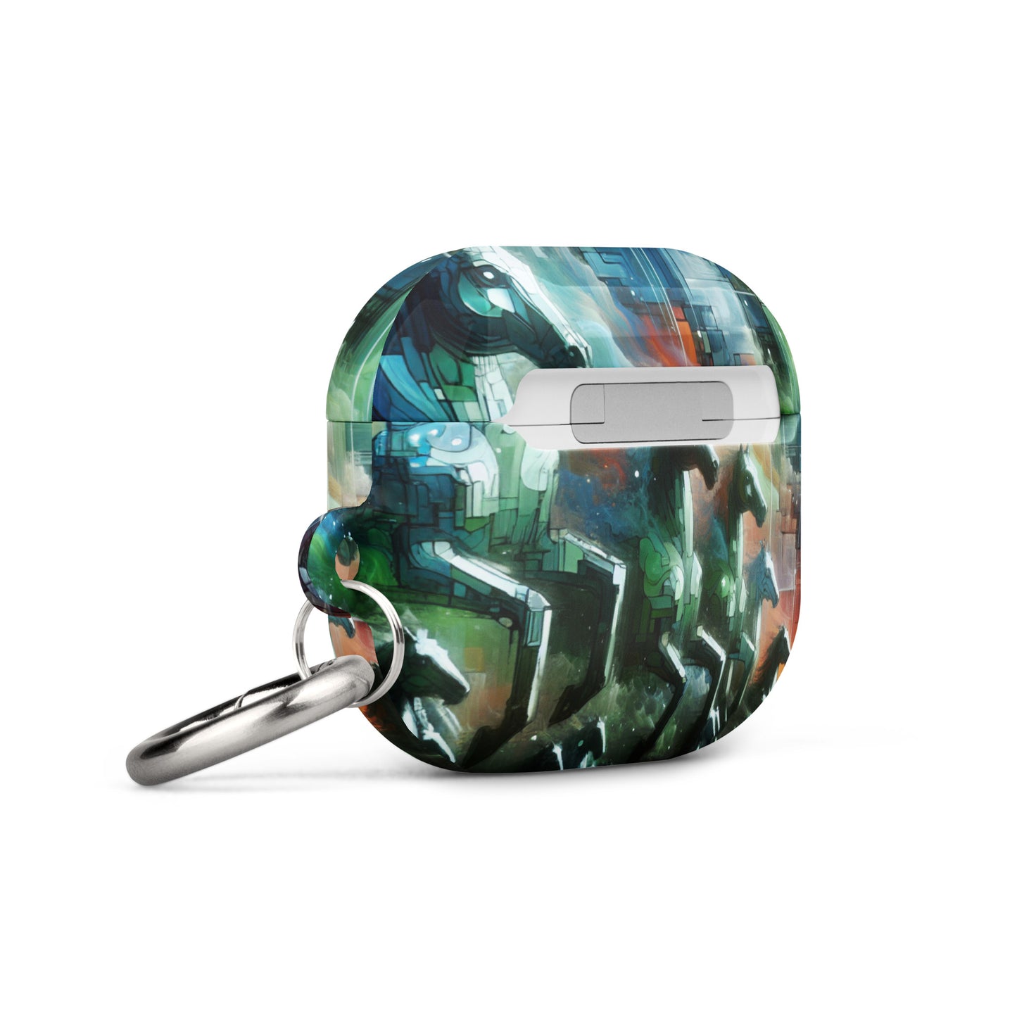 Mystical Horsemen AirPods® Case with Metal Carabiner - Durable & Impact-Resistant - BrushstrokesOfCode