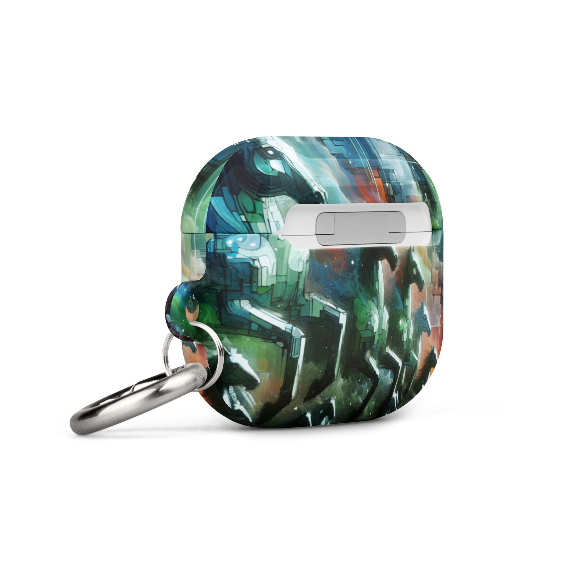 Mystical Horsemen AirPods® Case with Metal Carabiner - Durable & Impact-Resistant - BrushstrokesOfCode