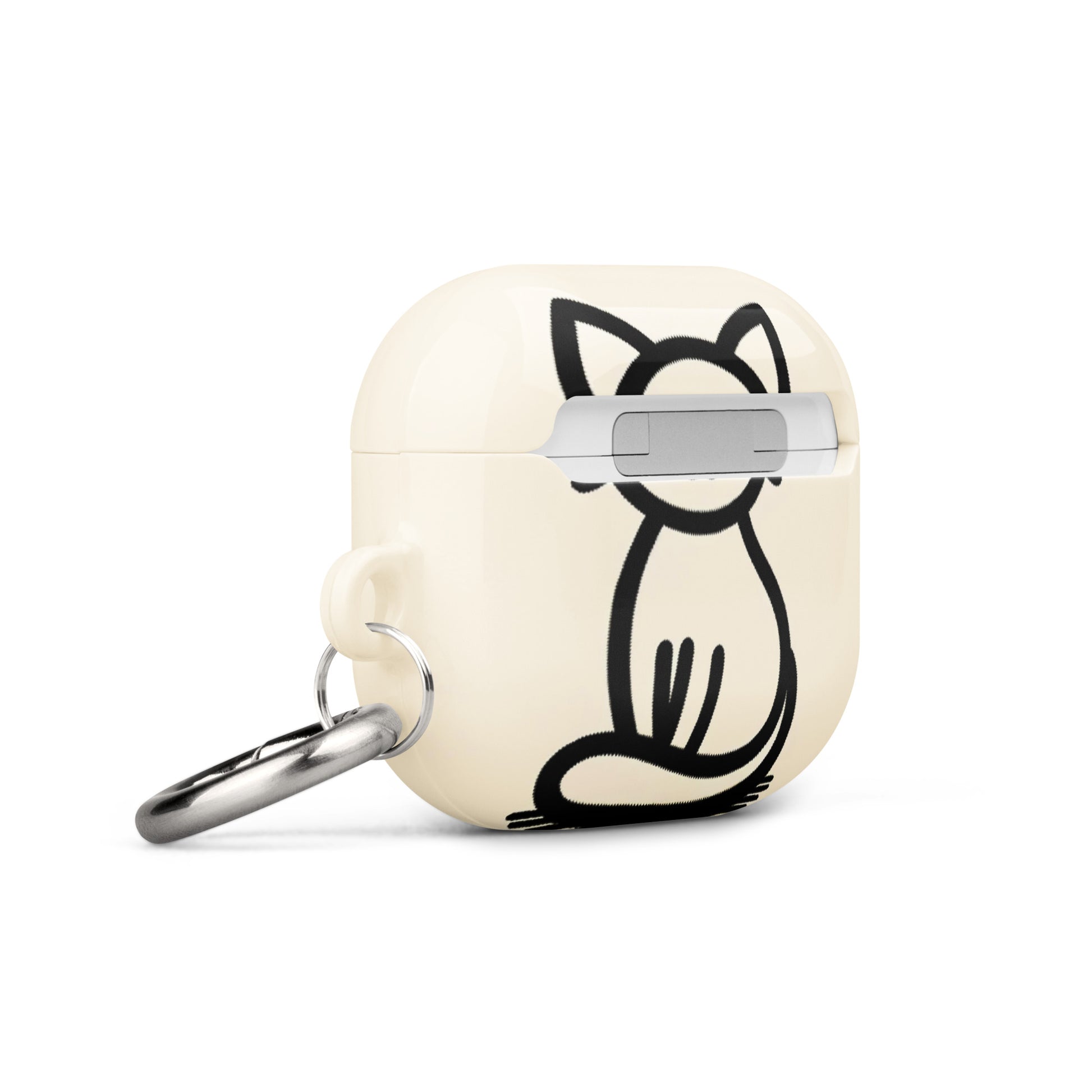 Adorable Cat AirPods® Case with Metal Carabiner - Durable & Impact-Resistant - BrushstrokesOfCode