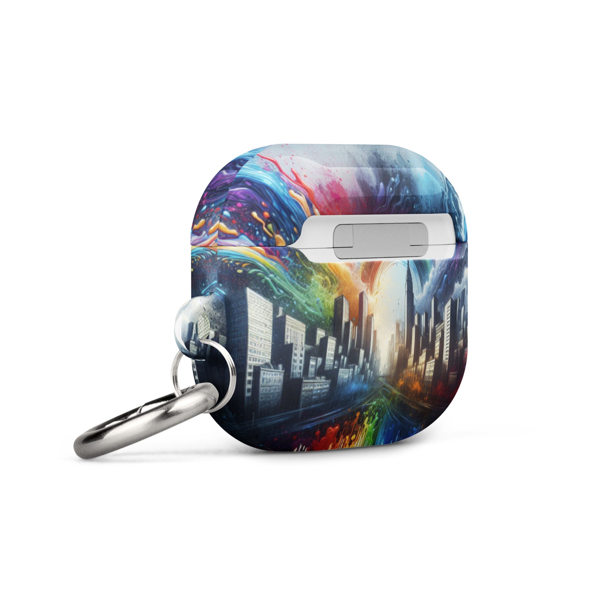 Rainbow City AirPods® Case | Premium Impact Protection | Metal Carabiner | Scratch & Drop Proof - BrushstrokesOfCode