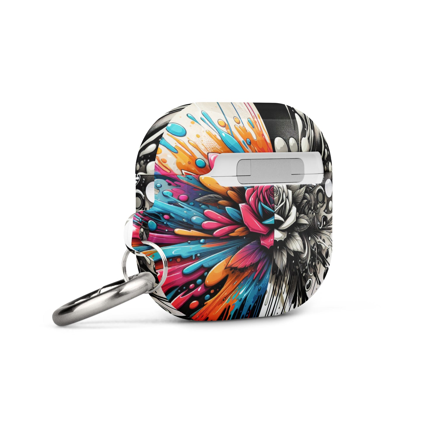 Artistic Rose AirPods® Case | Impact-Resistant Polycarbonate | Metal Carabiner | Scratch & Drop Protection - BrushstrokesOfCode