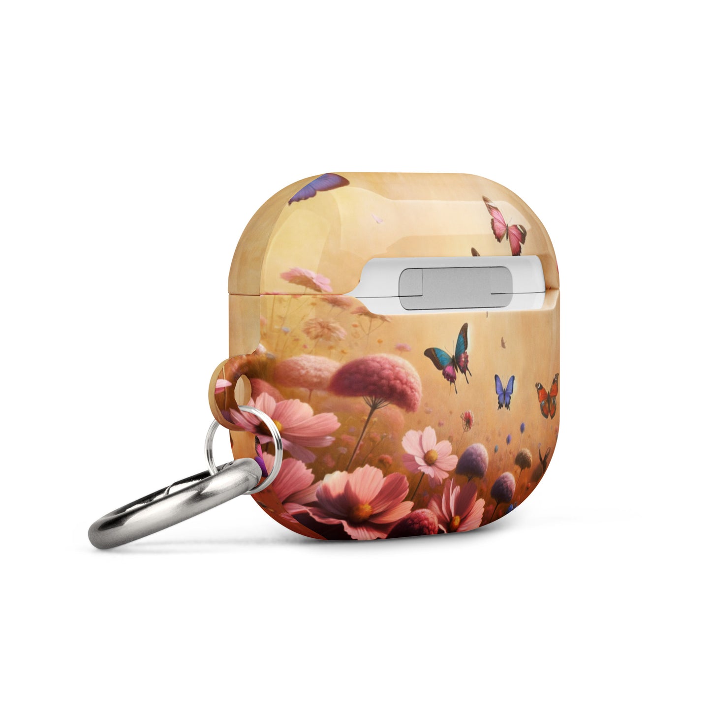Butterfly Garden AirPods® Case | Impact-Resistant Polycarbonate | Metal Carabiner | Scratch & Drop Protection - BrushstrokesOfCode