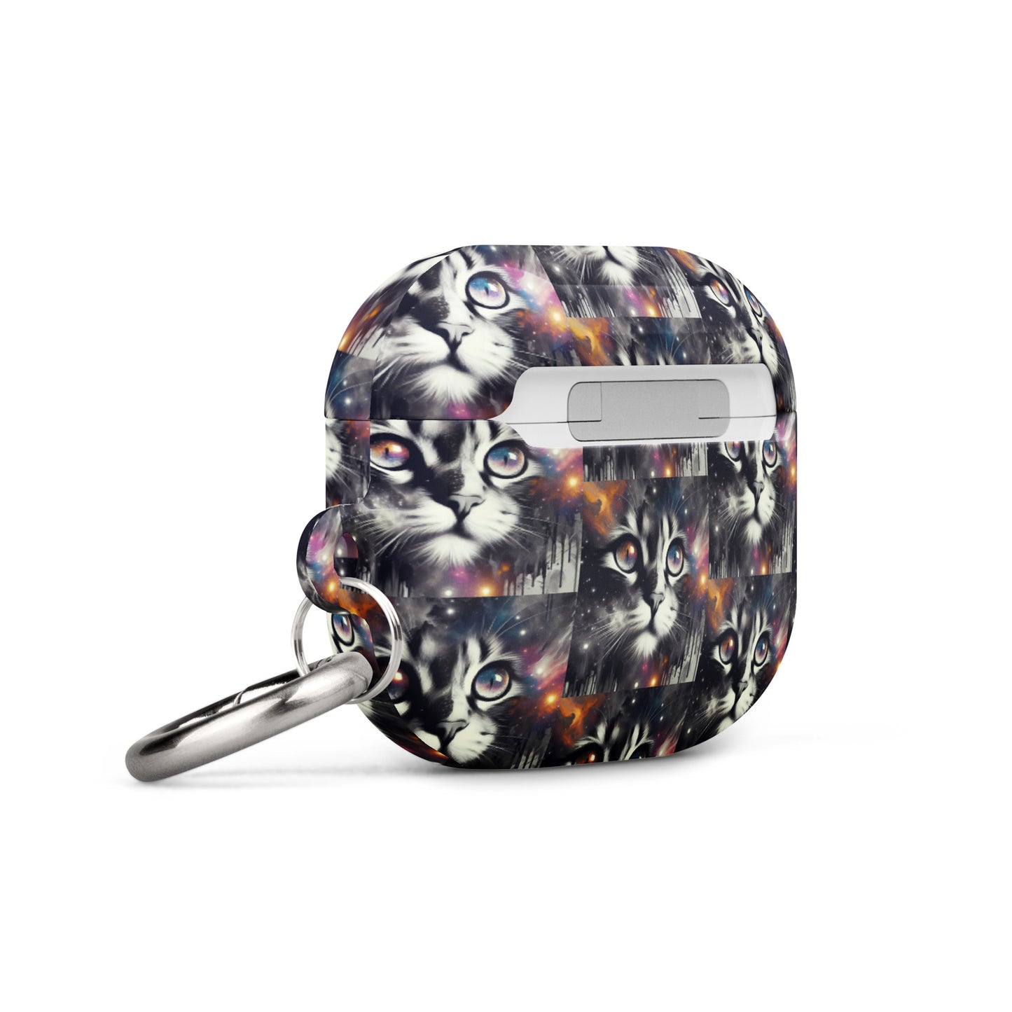 Galactic Cat AirPods® Case | Impact-Resistant Polycarbonate | Metal Carabiner | Scratch & Drop Protection - BrushstrokesOfCode