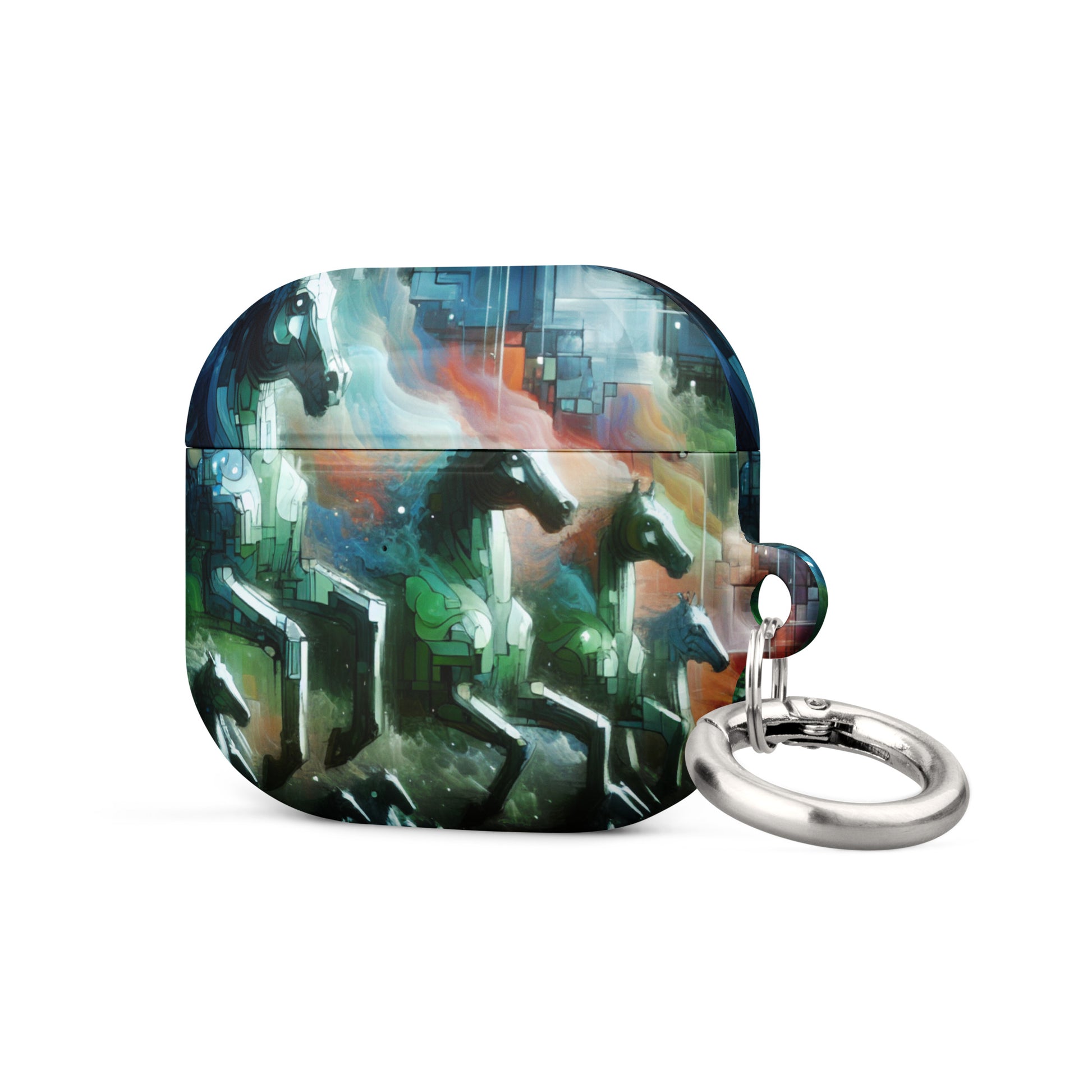 Mystical Horsemen AirPods® Case with Metal Carabiner - Durable & Impact-Resistant - BrushstrokesOfCode