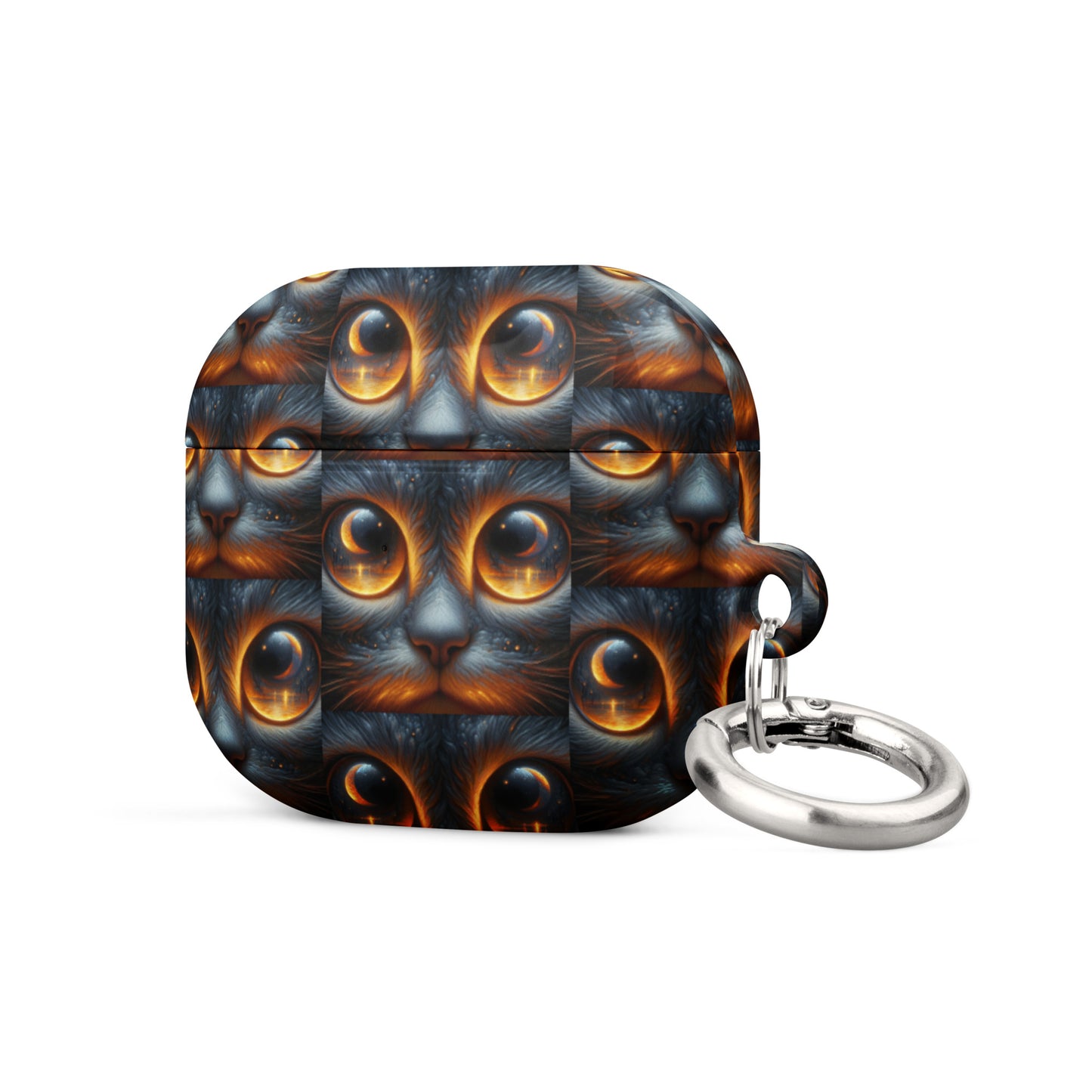Cat Eyes AirPods® Case | Impact-Absorbing Polycarbonate | Metal Carabiner | Scratch & Drop Protection - BrushstrokesOfCode