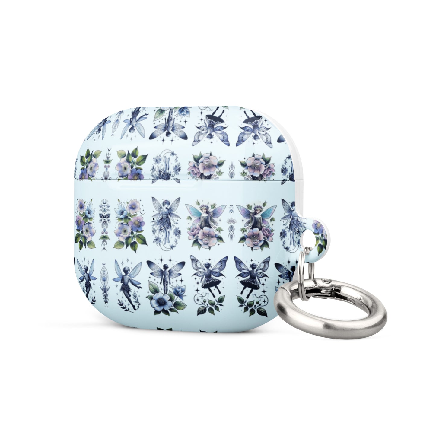 Floral Butterfly AirPods® Case | Impact-Resistant Polycarbonate | Metal Carabiner | Scratch & Drop Protection - BrushstrokesOfCode