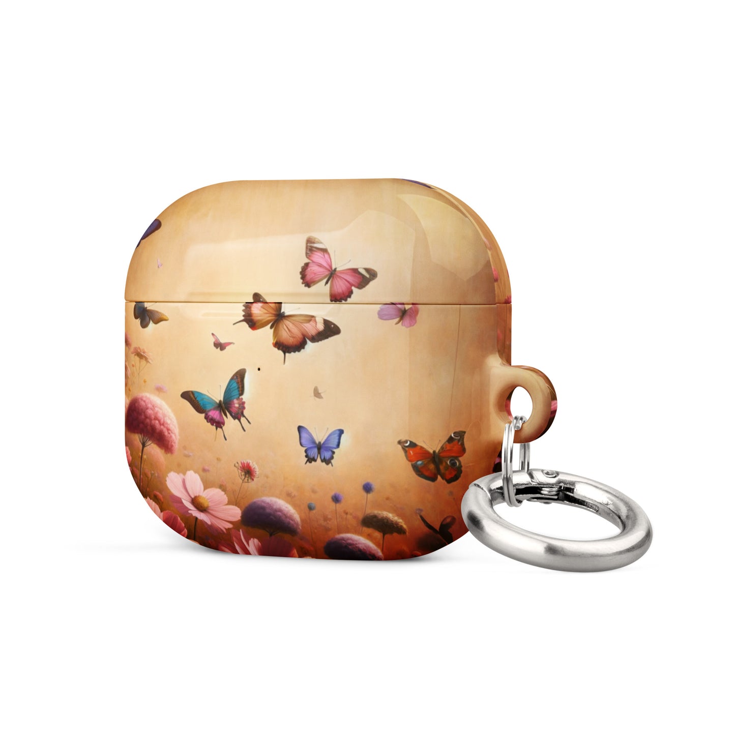 Butterfly Garden AirPods® Case | Impact-Resistant Polycarbonate | Metal Carabiner | Scratch & Drop Protection - BrushstrokesOfCode