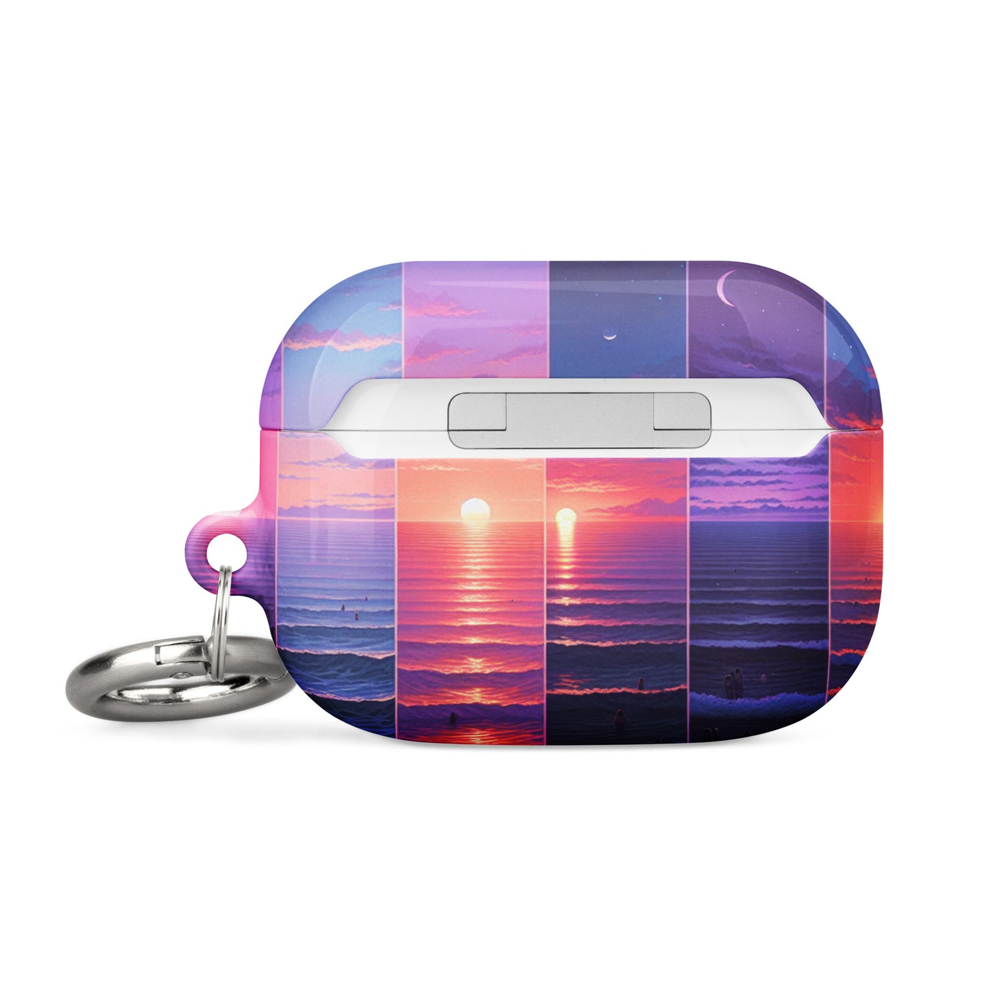Stunning Sunset AirPods® Case with Metal Carabiner - Impact-Resistant Cover - BrushstrokesOfCode